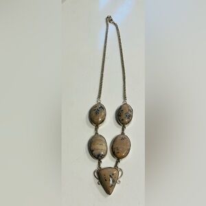 Natural Semi Precious Dendritic Agate 925 sterling silver Necklace Pendant